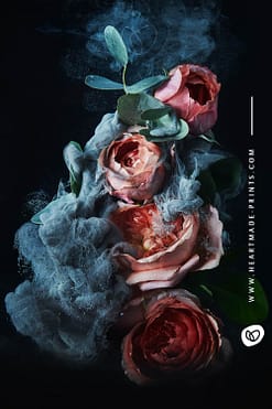 Poster mit Rosenblüten HEARTMADE Prints